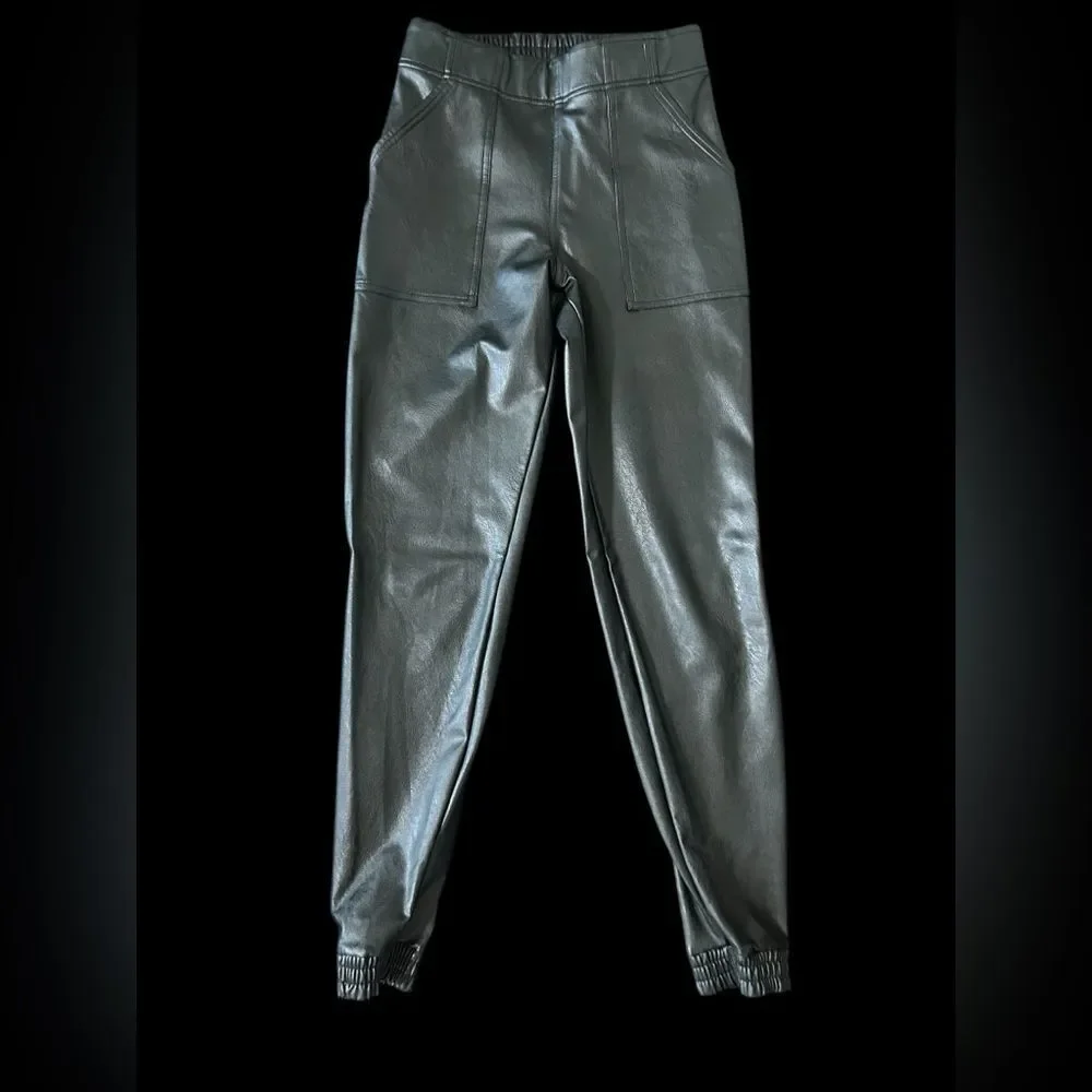 Spanks, fox, leather jogger, pants size S/P